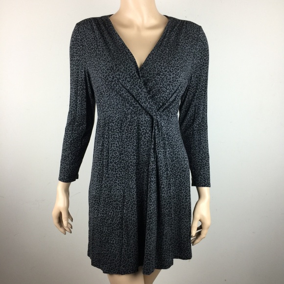 Soma Dresses & Skirts - Soma M Cheetah Dress 3/4 Sleeve Twist Front